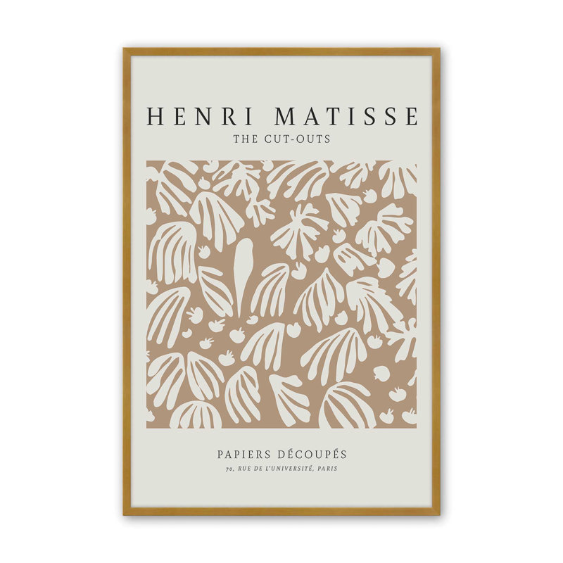 «The Parakeet and the Mermaid» par Matisse, reproduction dans un cadre, H 37,25 po x l 25,25 po, Or poli