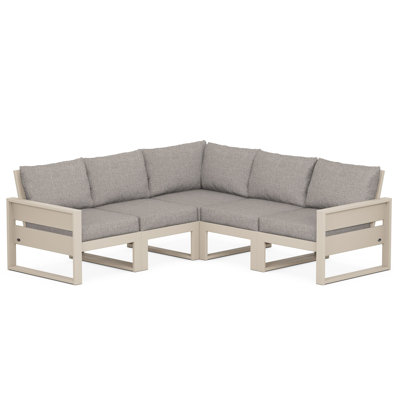 Ensemble de conversation d'extérieur pour 4 personnes avec coussins POLYWOOD Eastport