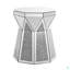 Table basse de style tambour avec incrustation de cristal miroir
