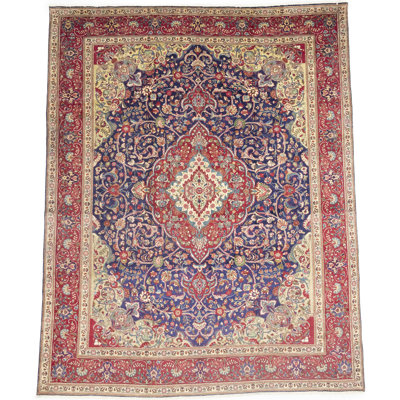 Purple-navy Traditional 10X12'5 Handmade Oriental Area Rug