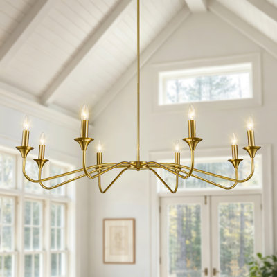 Luminaire de style lustre de style campagnard à 8 lumières de style bougie pour les salles à manger et les salons