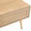 40.27" Coffee Table With , Solid Wood Legs, Natural Finish For Living Room Table, Sliding Door Practical Design