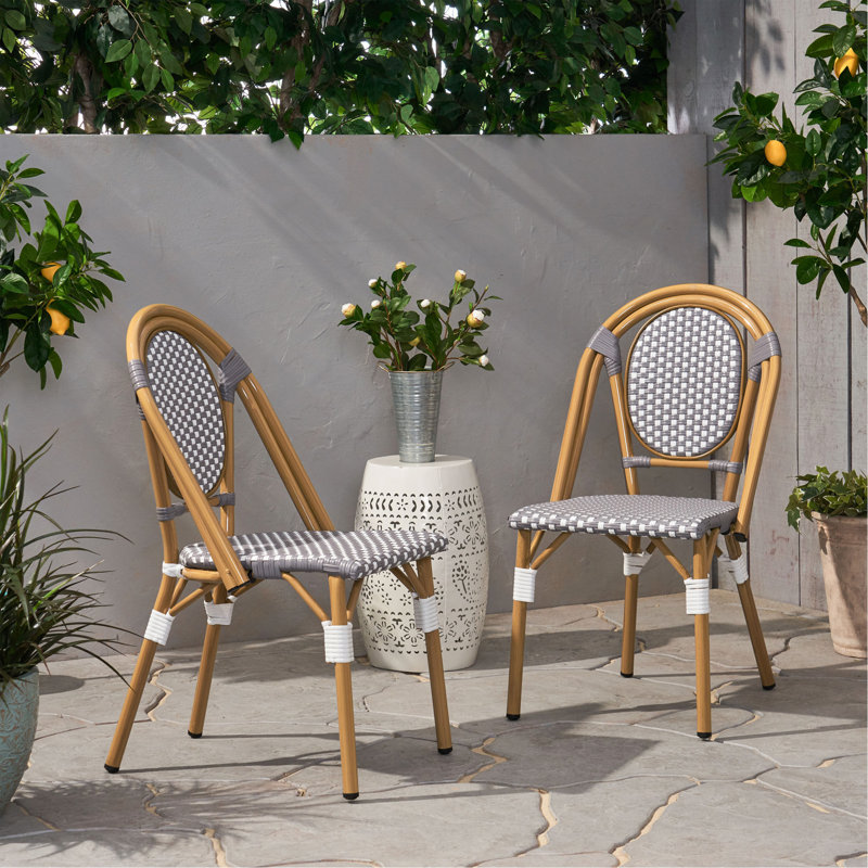 Chaise French (ensemble de 2), Blanc / Gris