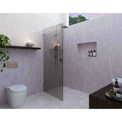 Ursa 30 in. x 78 in. Fully Frameless Gray Tinted Single Fixed Shower Panel