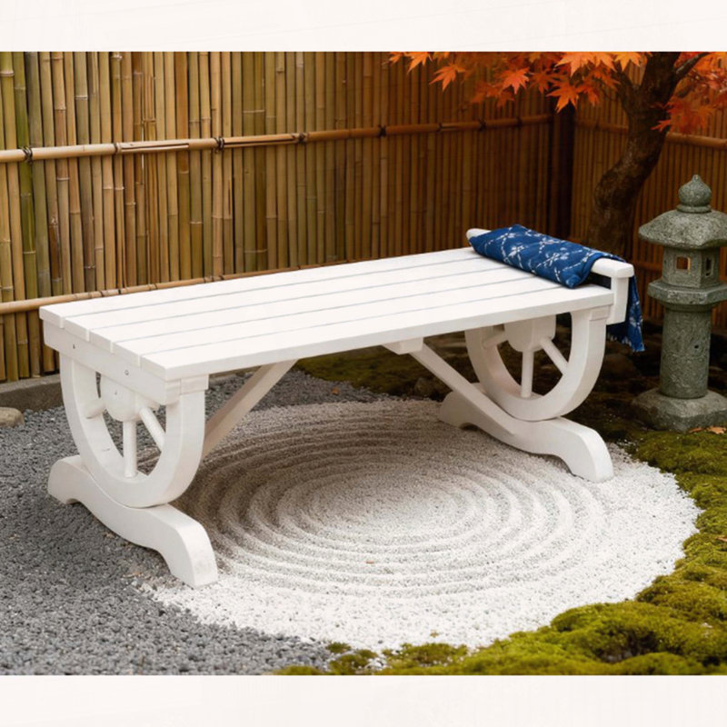 Banc à roulettes en bois pour 2 personnes Outsunny, Blanc
