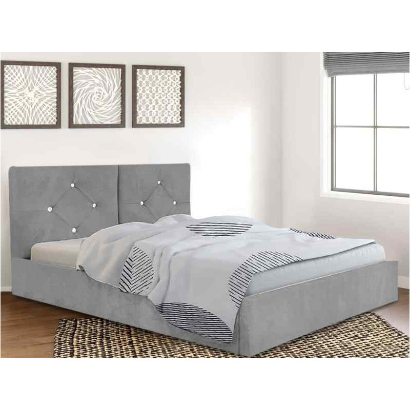Upholstered Bed, Single (3'), Silver