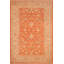 Tapis orange en laine noué à la main 6 pi 1 po x 9 pi 3 po Baccio