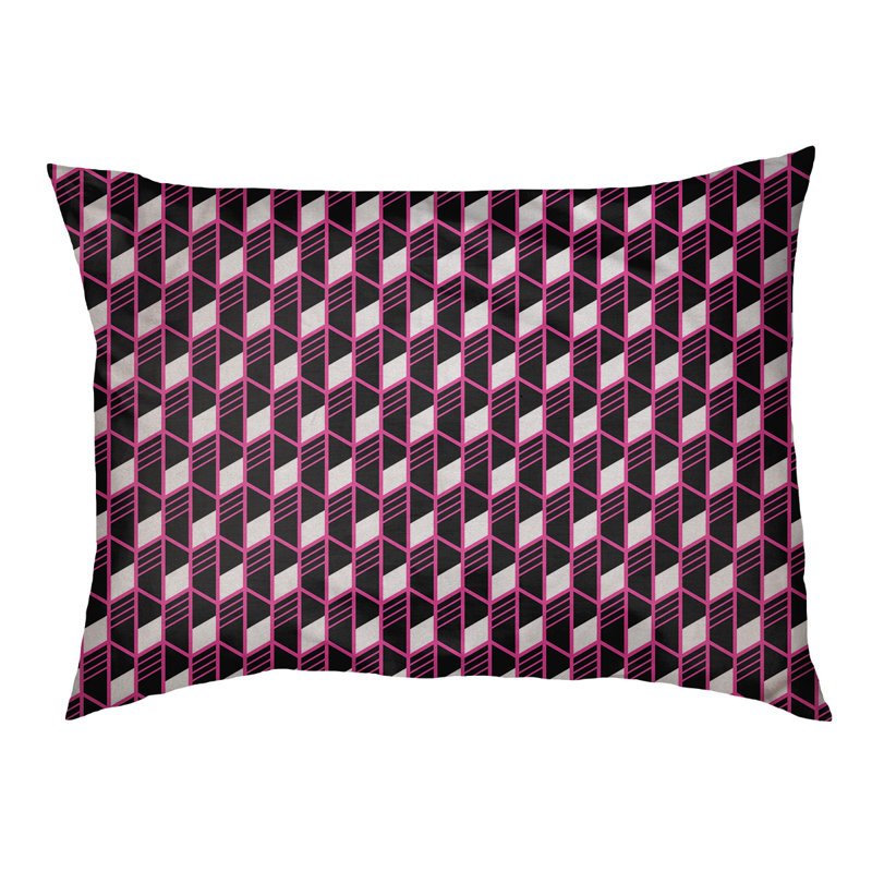Coussin pour chien Byrge, Moyen (L 29,5 po x P19,5 po x H 9,5 po), Rose / Noir