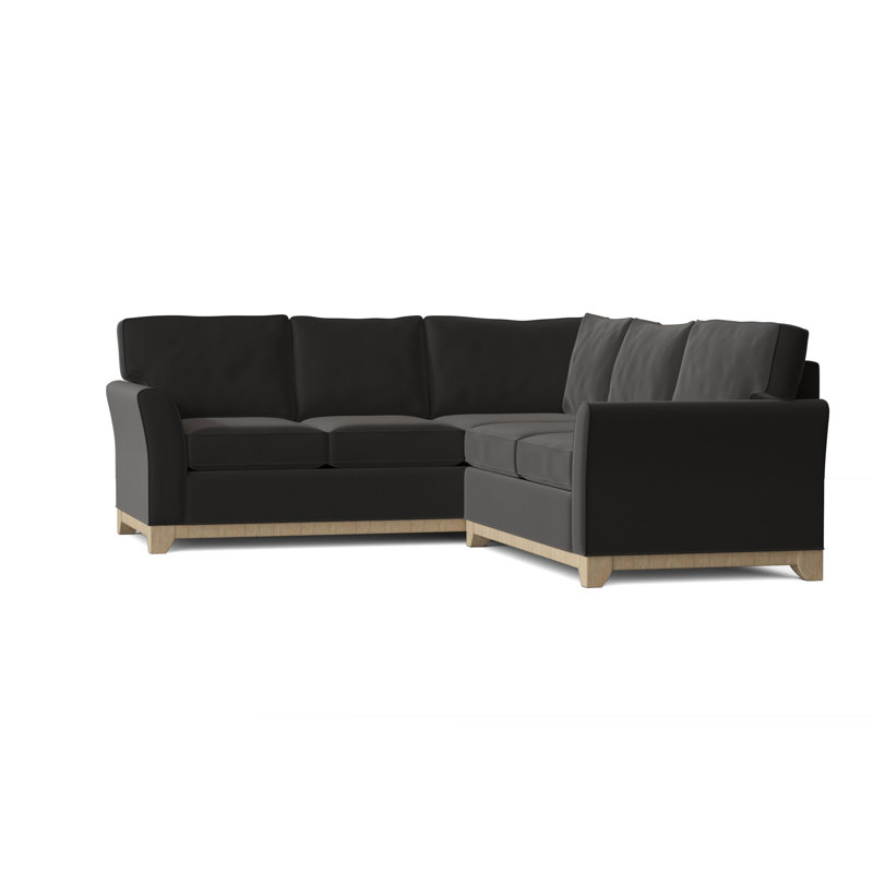 Canapé modulaire en coton de 108 po de largeur Bevins, Accoudoir à droite (vu de face), Noir Klein, Naturel