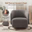 Fauteuil d'appoint pivotant rembourré Caysey Boucle-101895680