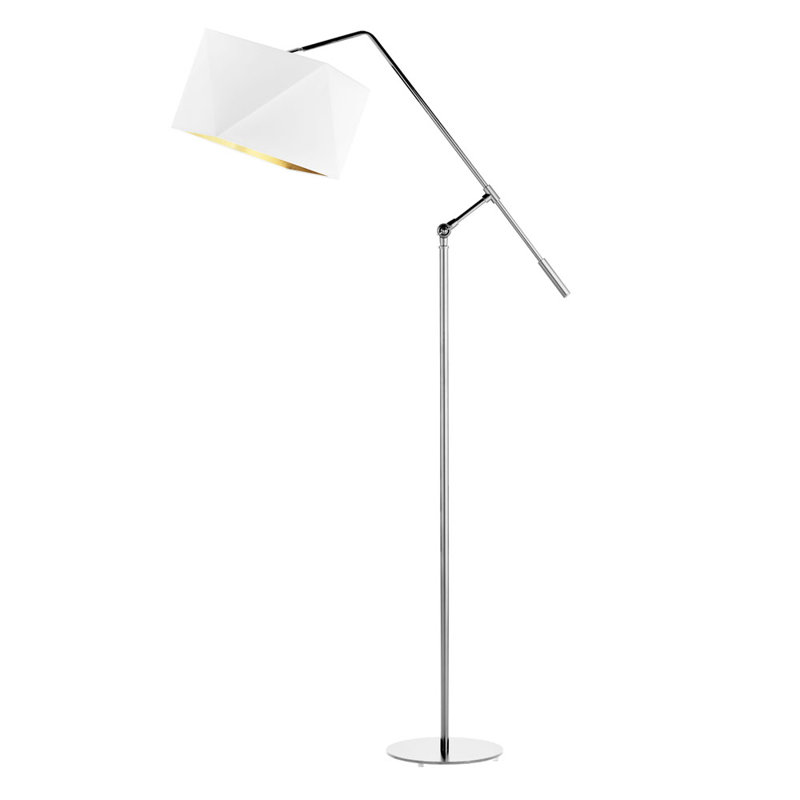 Nashville 170cm Reading Floor Lamp, Silver, White