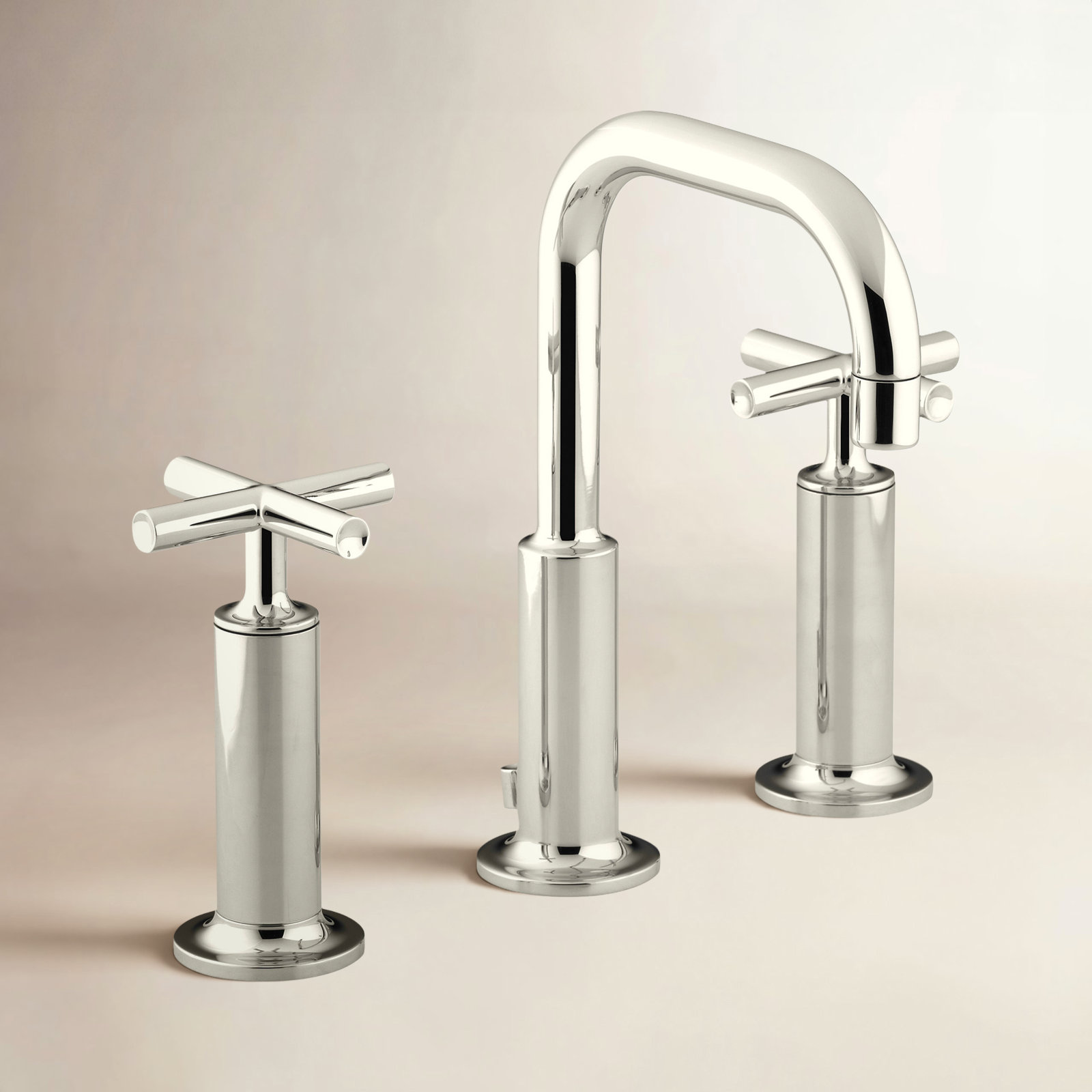 Purist Widespread Bathroom Faucet with Drain, Vibrant Polished Nickel