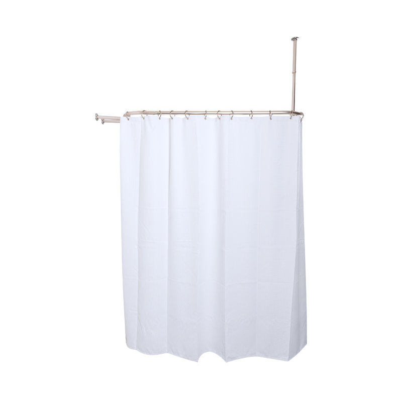 Tringle de douche ovale à fixation murale en aluminium avec support de plafond pour baignoire autoportante sur pieds Utopia Alley