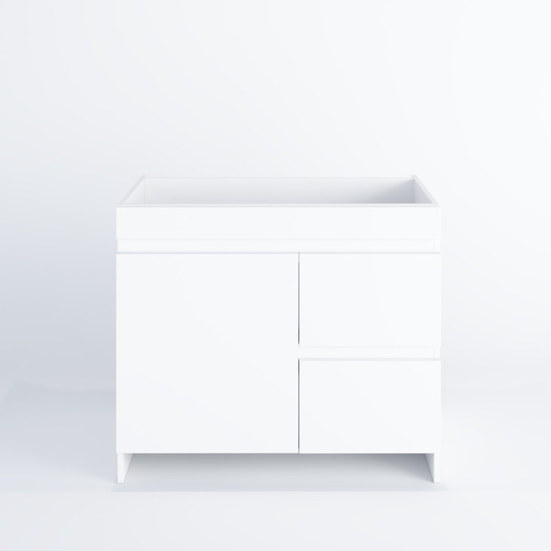 White Freestanding Single Bathroom Vanity with Soft Close Drawers