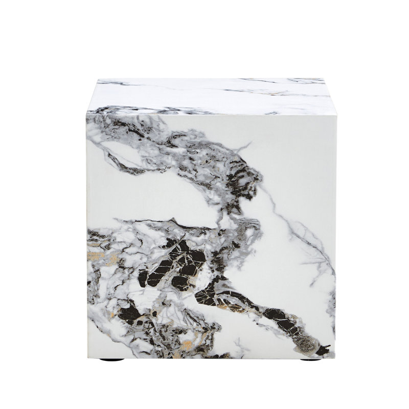 Modern MDF+Sticker Material Cube Stylish Texture Design Coffee Table