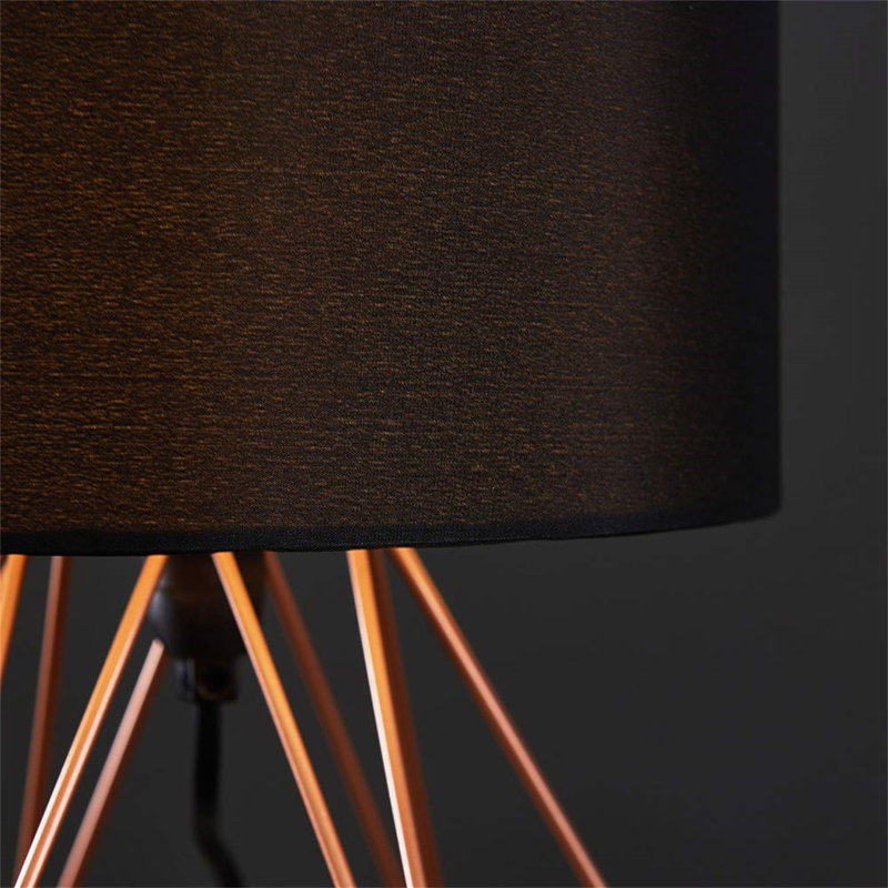 Achiuta Metal Table Lamp, Black, Brown