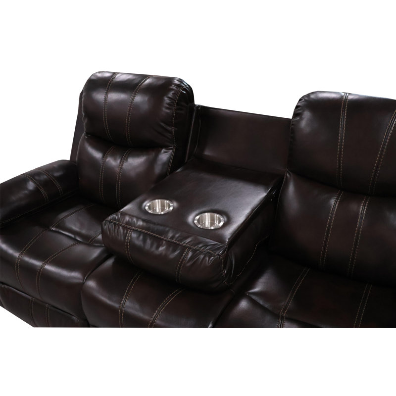 Canessa 79'' Faux Leather Reclining Sofa, Power - Push Button
