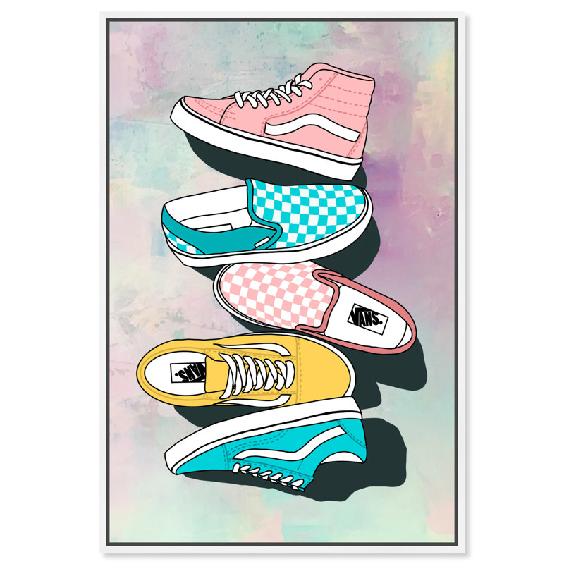 "Pastel Tie Dye" par Oliver Gal - impression sur toile, H 30 po x l 20 po, Toile blanche encadrée