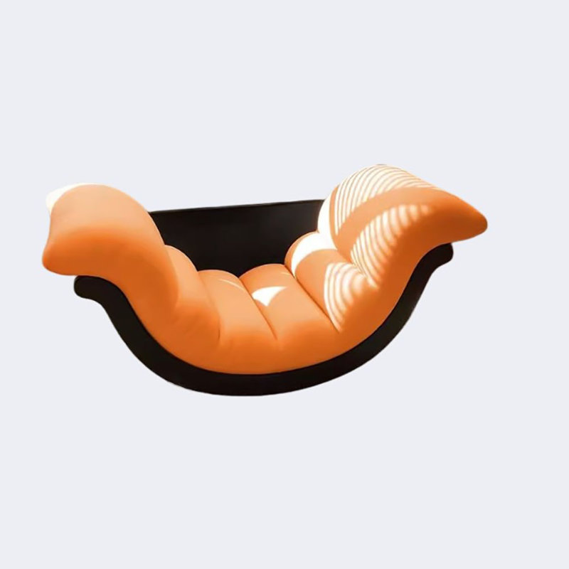 Chaise berçante multifonctionnelle, Noir, Orange