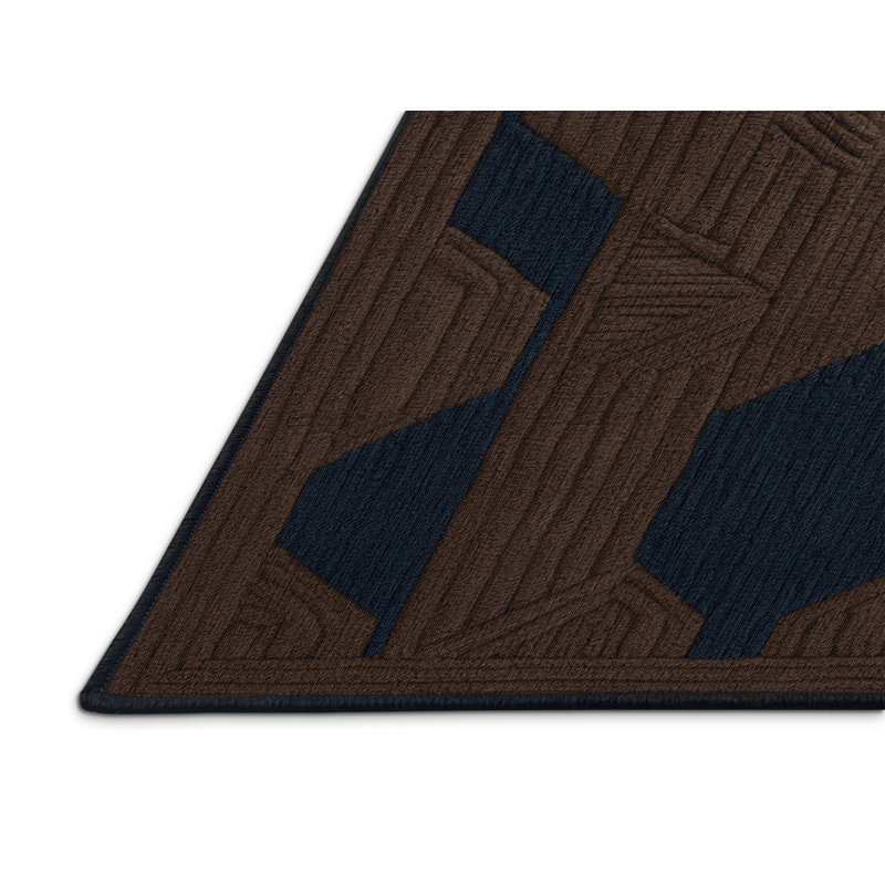 Tapis brun treillis lavable à la machine, Rectangulaire 2 pi x 3 pi