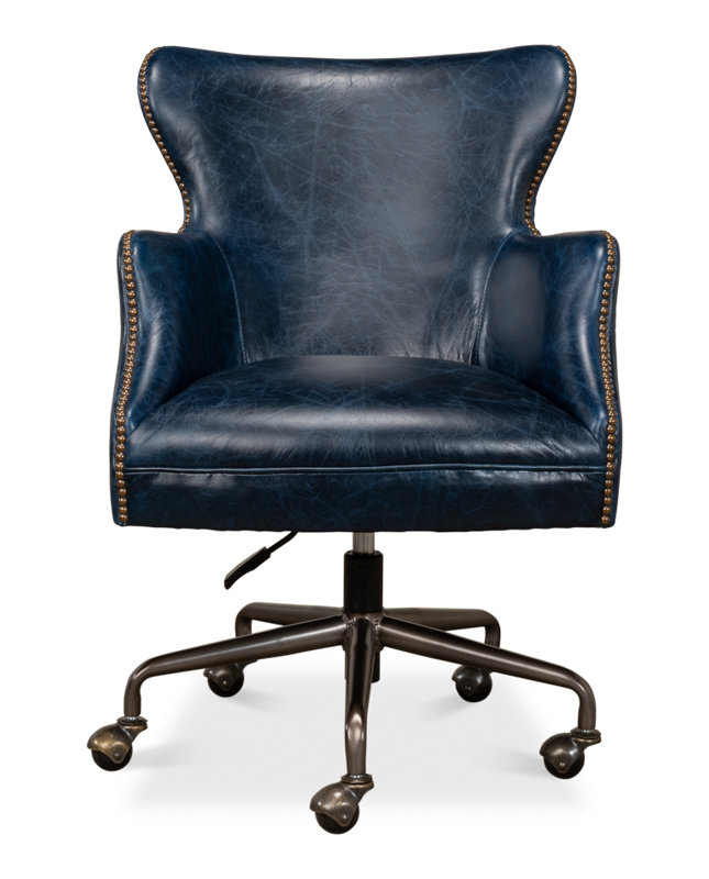 McKellen Leather Executive Chair, Chateau Blue