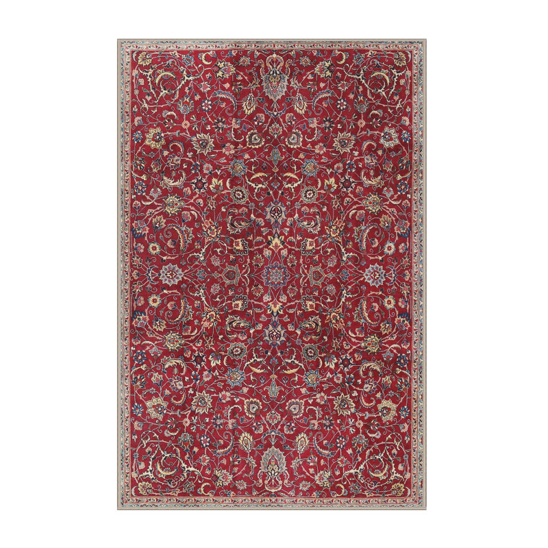 Tapis rouge/brun/beige traditionnel Keir, Rectangle 2 pi x 3 pi