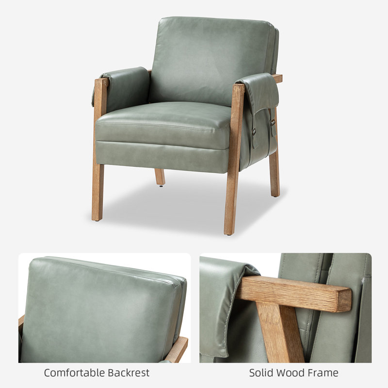 Faux Leather Armchair, Sage