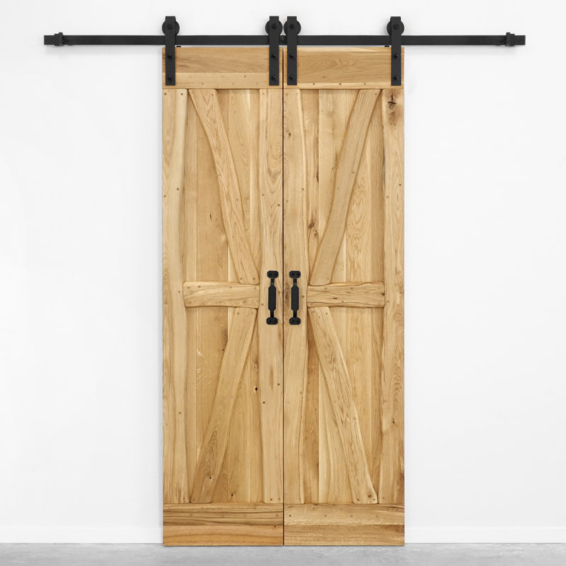Solid Oak Barn Door Unfinished, Narural Oil