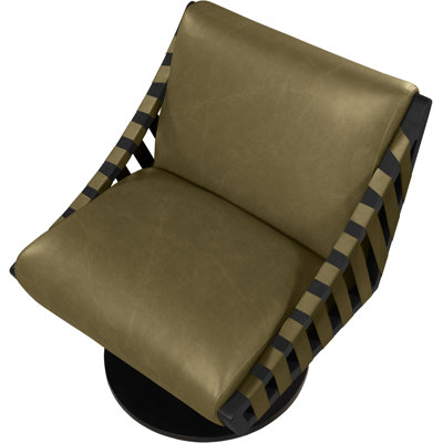 Quinton Vegan Leather Swivel Accent Chair