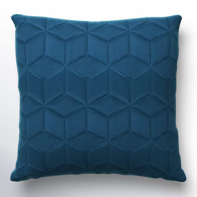 Jocques Velvet Reversible Throw Pillow, 20" x 20", Navy, Down