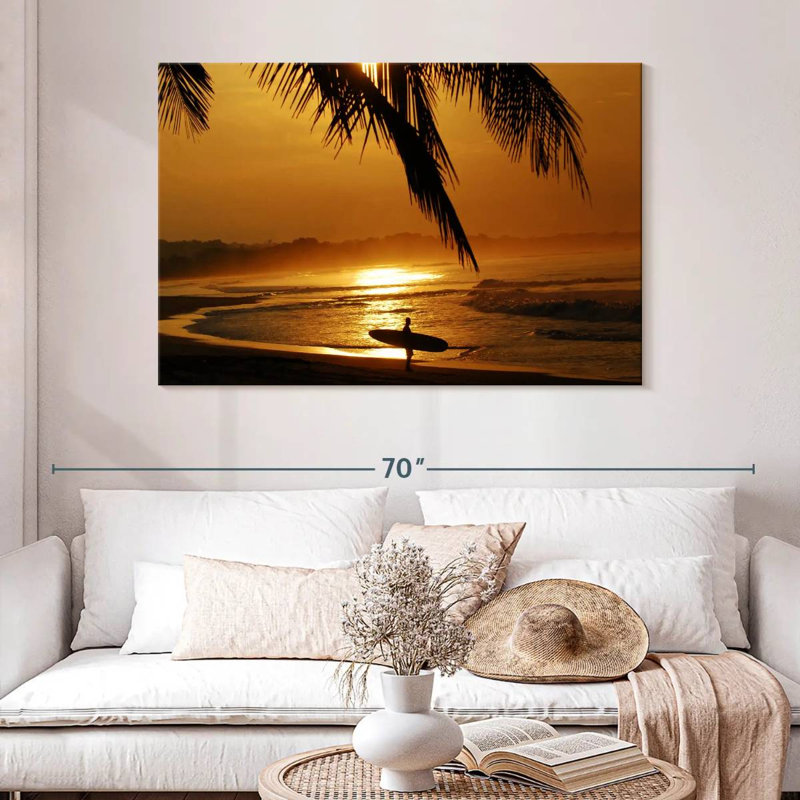 Gillard Sunset Gold Surfer, H 32 po x l 48 po