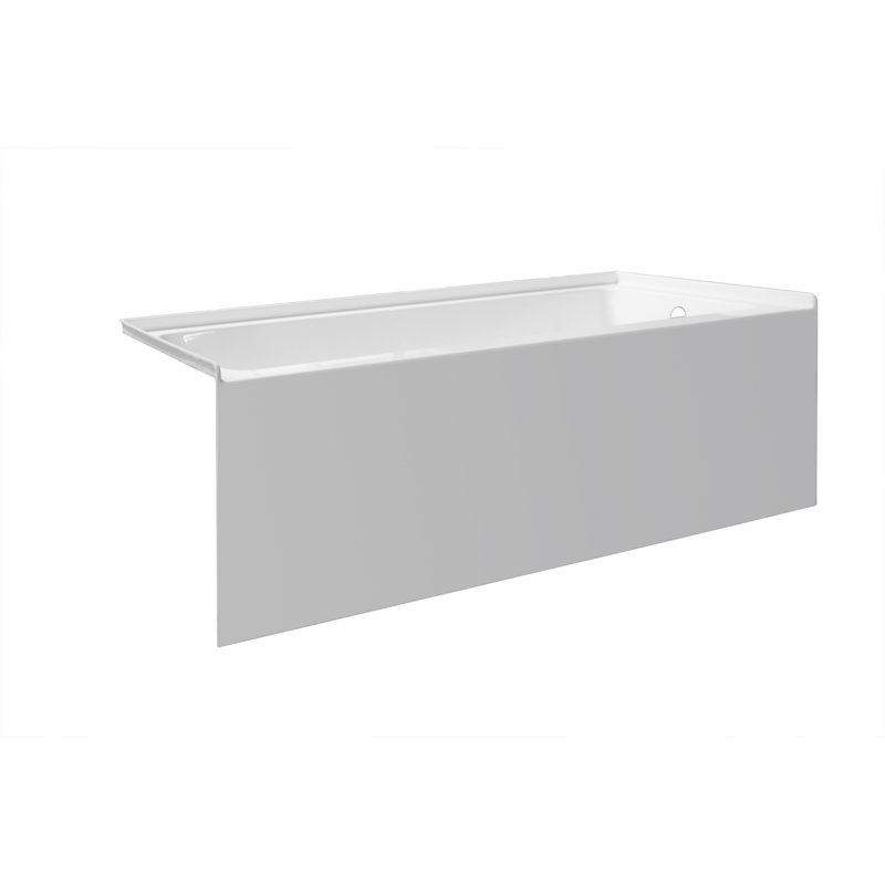 60" x 34" Above Floor Rough-In Soaking Acrylic Bathtub, Right