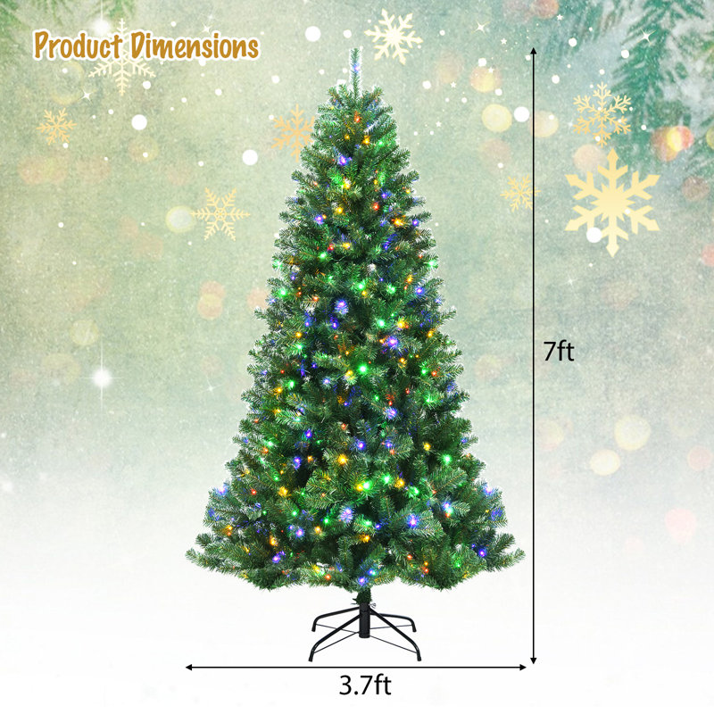 7' H Lighted Artificial Spruce Christmas Tree