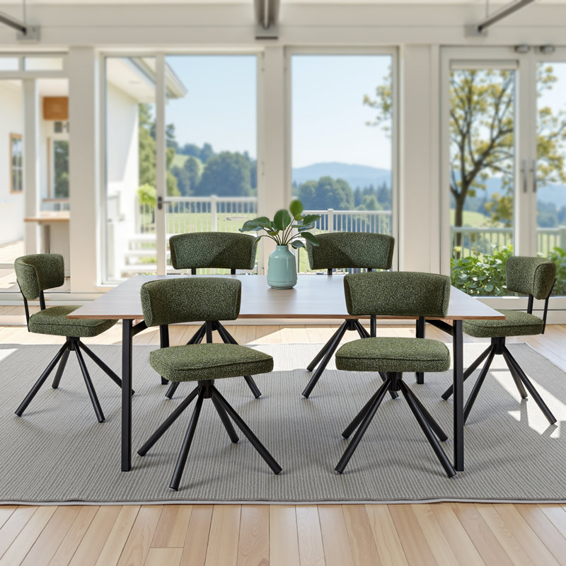 Chaises de salle à manger rembourrées Modern, Vert