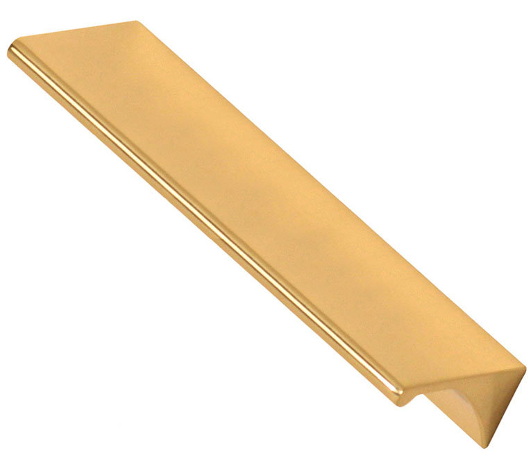 6" Center to Center Finger Pull, Polished Brass, 4.5"