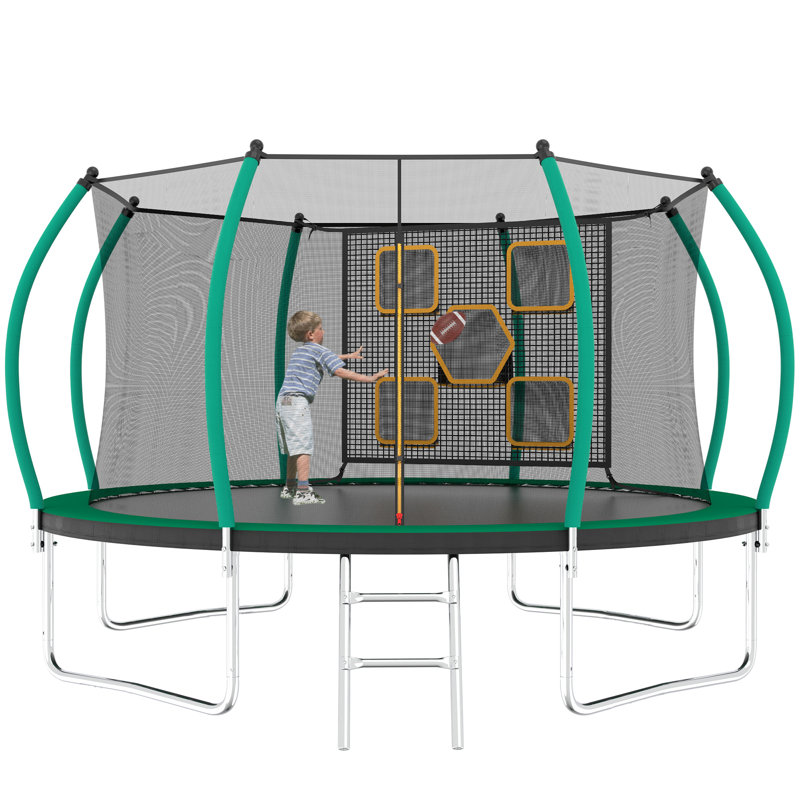 Trampoline pour enfants_104X168X168, Noir/vert