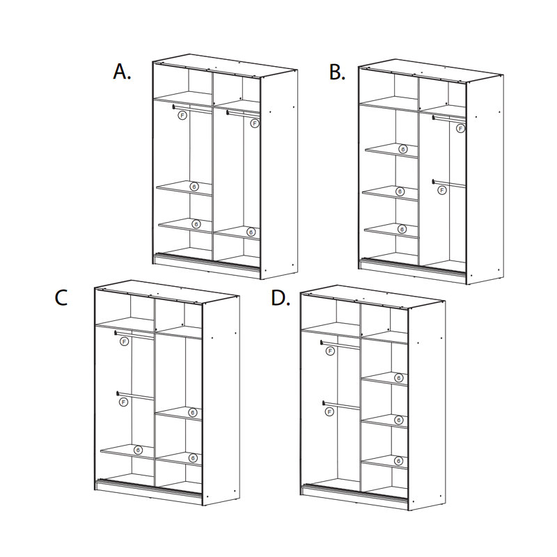 Armoire Dionisio, H 86 po x l 47 po x P 24 po, Gris