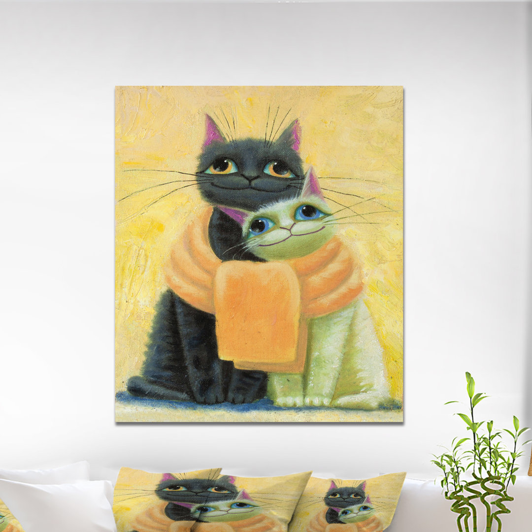 " Cute Cats Couple " East Urban Home 