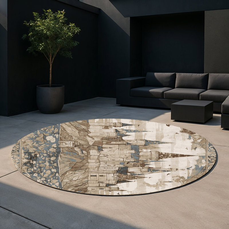 Tapis intérieur et extérieur Royal Crest, Rond 5 pi