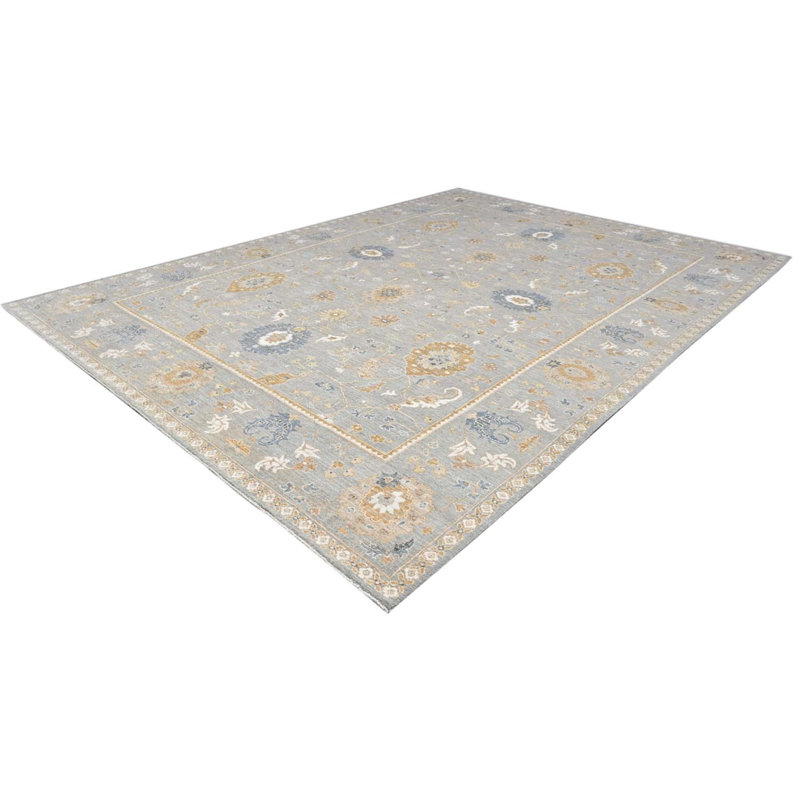 Oushak Collection, Transitional One-of-a-Kind Rectangle 9'10" X 13'9" Hand Knotted Area Rug