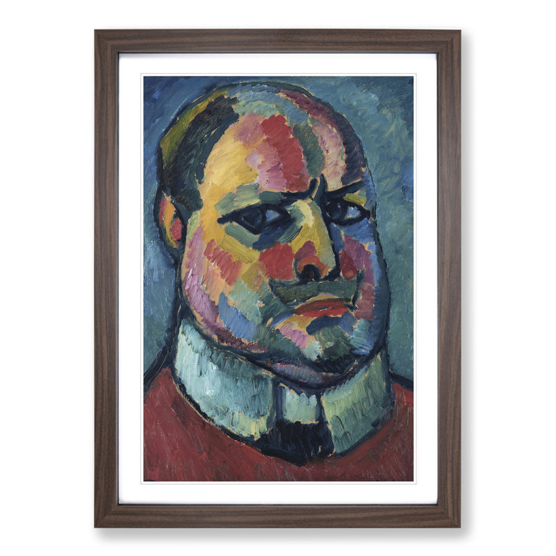 Portrait of Selbstbildnis by Alexej Von Jawlensky - Picture Frame Painting, Walnut Framed, 48cm H x 36cm W x 2cm D