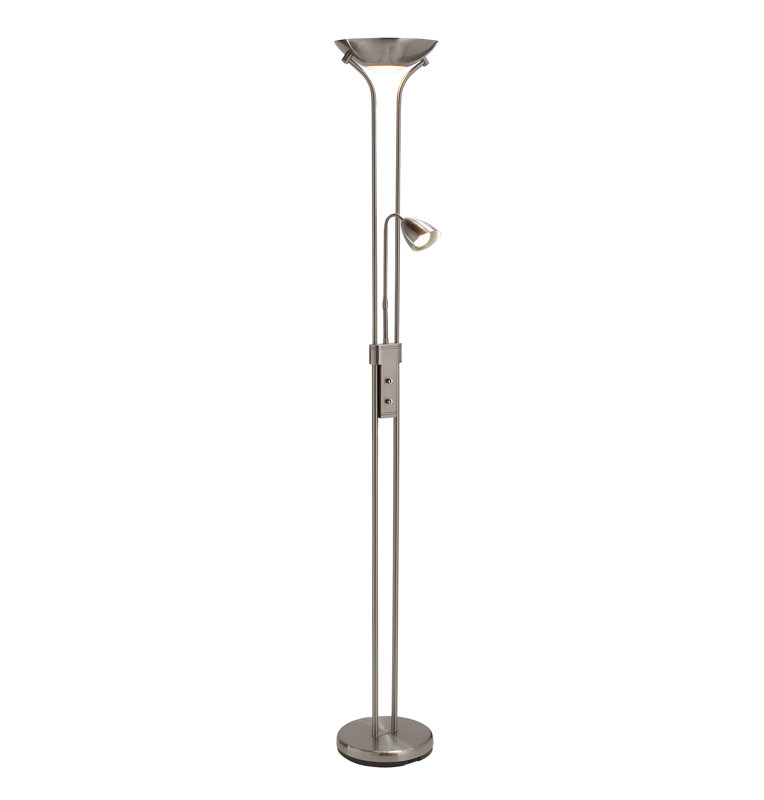 Alexi 180cm Torchiere Floor Lamp, Chrome