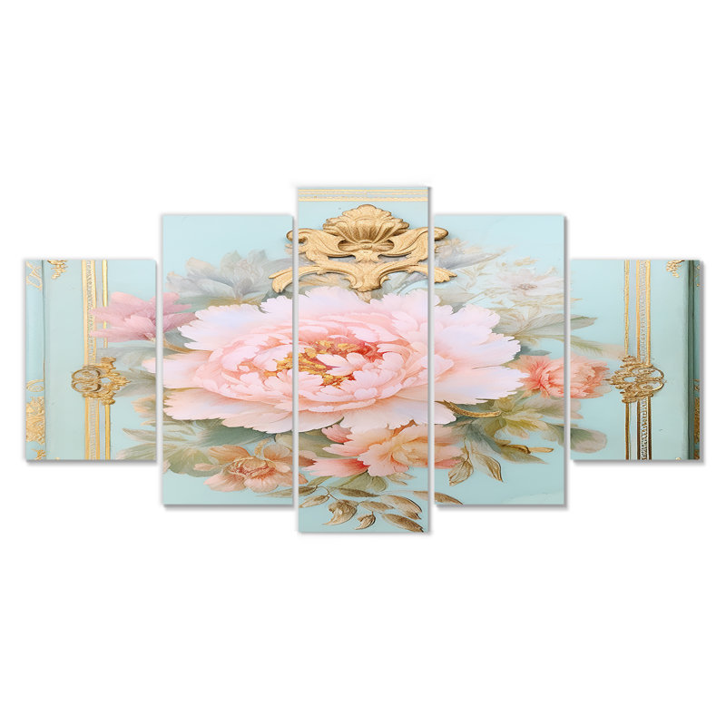 Baer - pivoine, art mural 5 pièces
