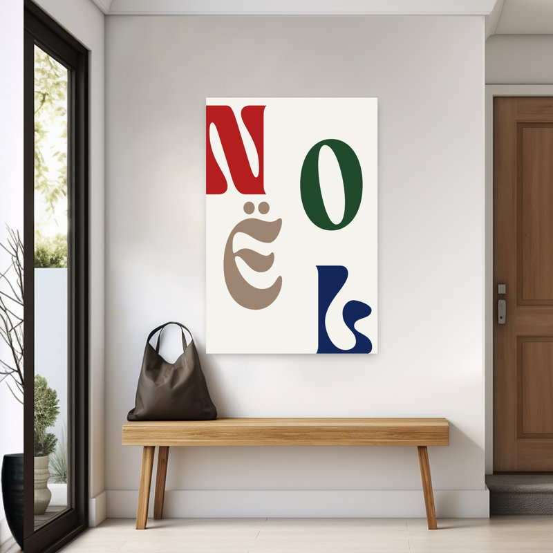 Noelno02 Abstract Colorful Modern Winter Architecture Wall Art Print 1 Piece Wrapped Canvas Wall Art, 152.4cm H x 101.6cm W