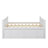 Full-Size Wooden Captain's Daybed With Twin Roll-Out Bed And Three Drawers For Storage-12587265