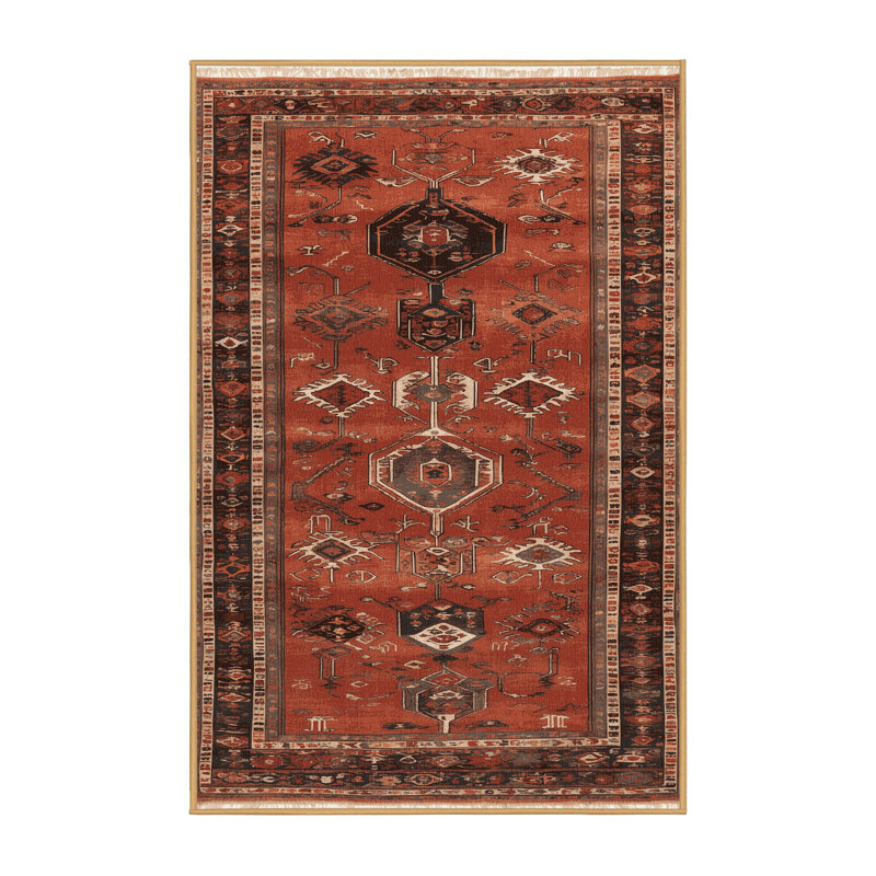 Tapis brun turc lavable à la machine, Tapis de couloir 2 pi x 4 pi