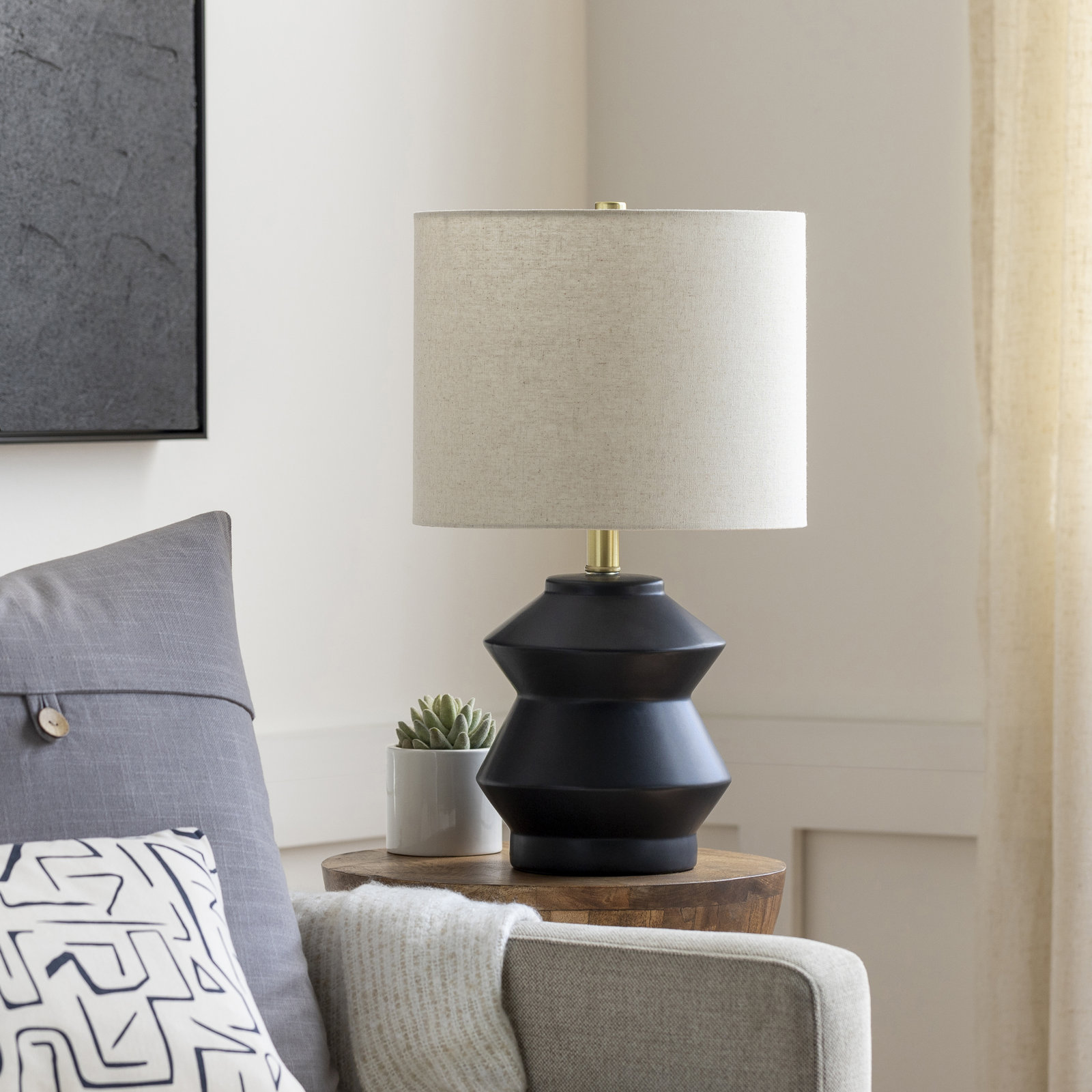 Boyes Ceramic Table Lamp, Black
