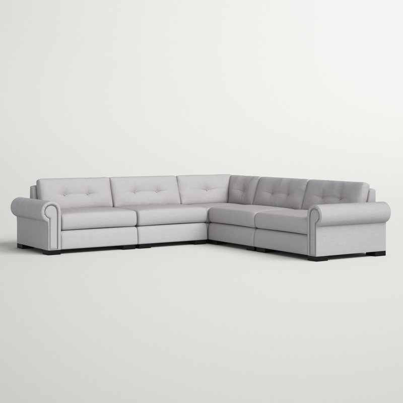 Mosely Upholstered L-Shaped Sectional Symmetrical, Grey Revolution®