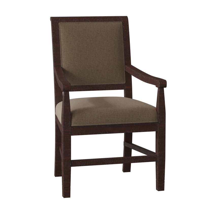 Chatham Upholstered King Louis Back Arm Chair, 8789 Bark, Espresso