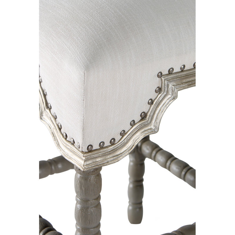 Tabouret de comptoir 27 po Tarver, Tissu blanc cassé
